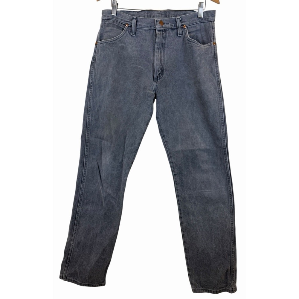 Vintage Wrangler‎ 13MWZ Men Jeans Gray Denim 32X34 Distress Cowboy Cut 13MWZCG